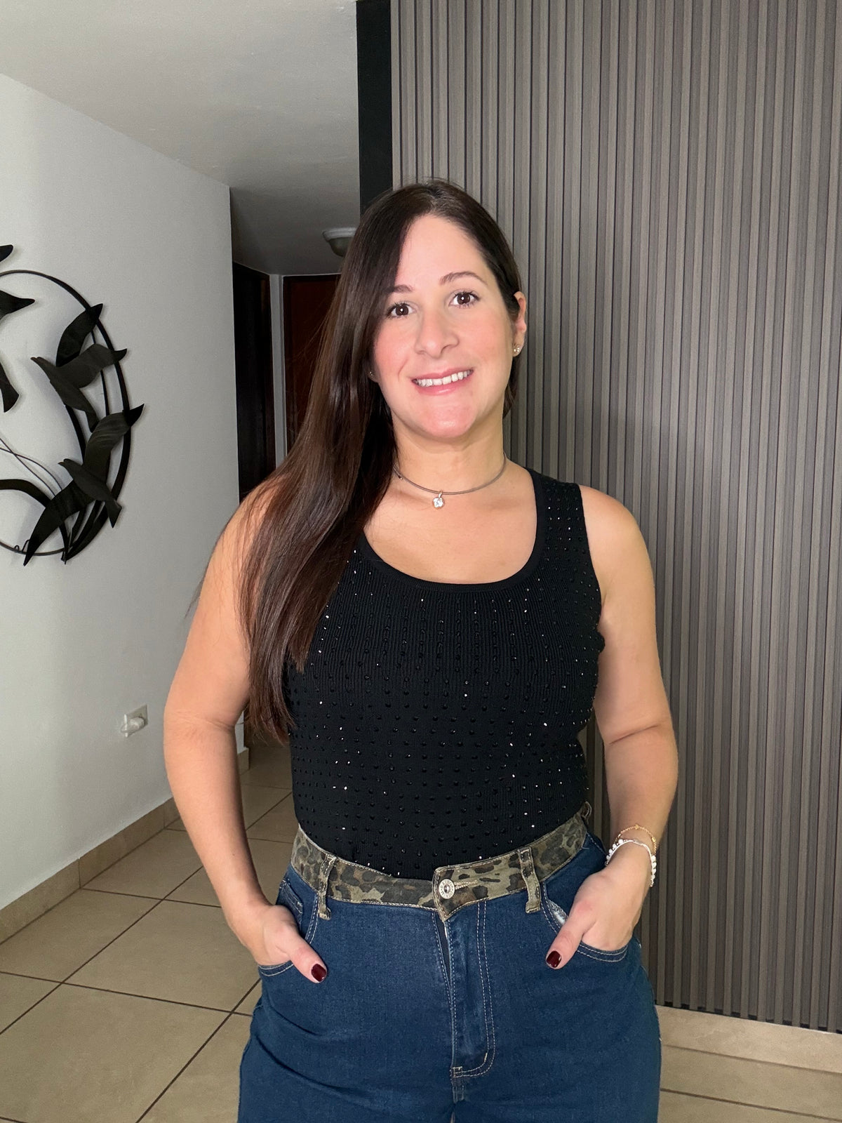 Nelma Black studs top