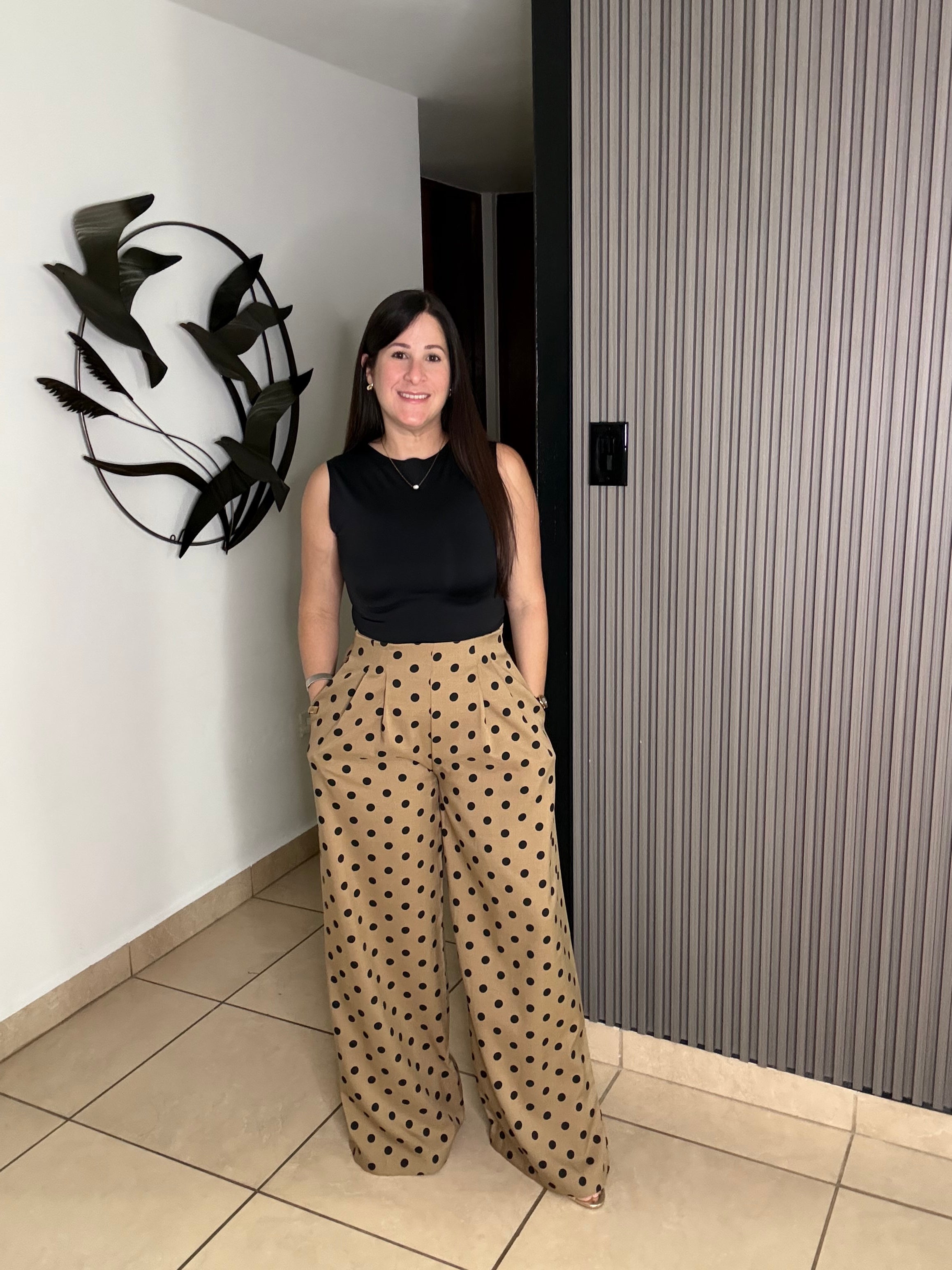 Lunares crema y negro - pants