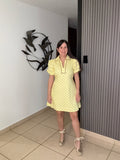 Camile Butter Yellow Polka Dress