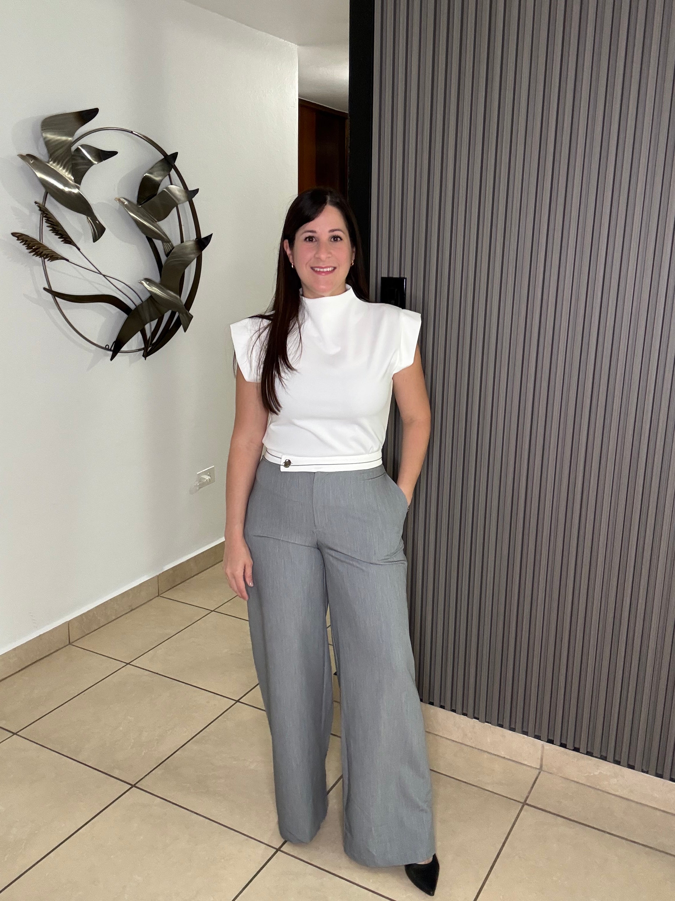 Gray Asymetric Work pants