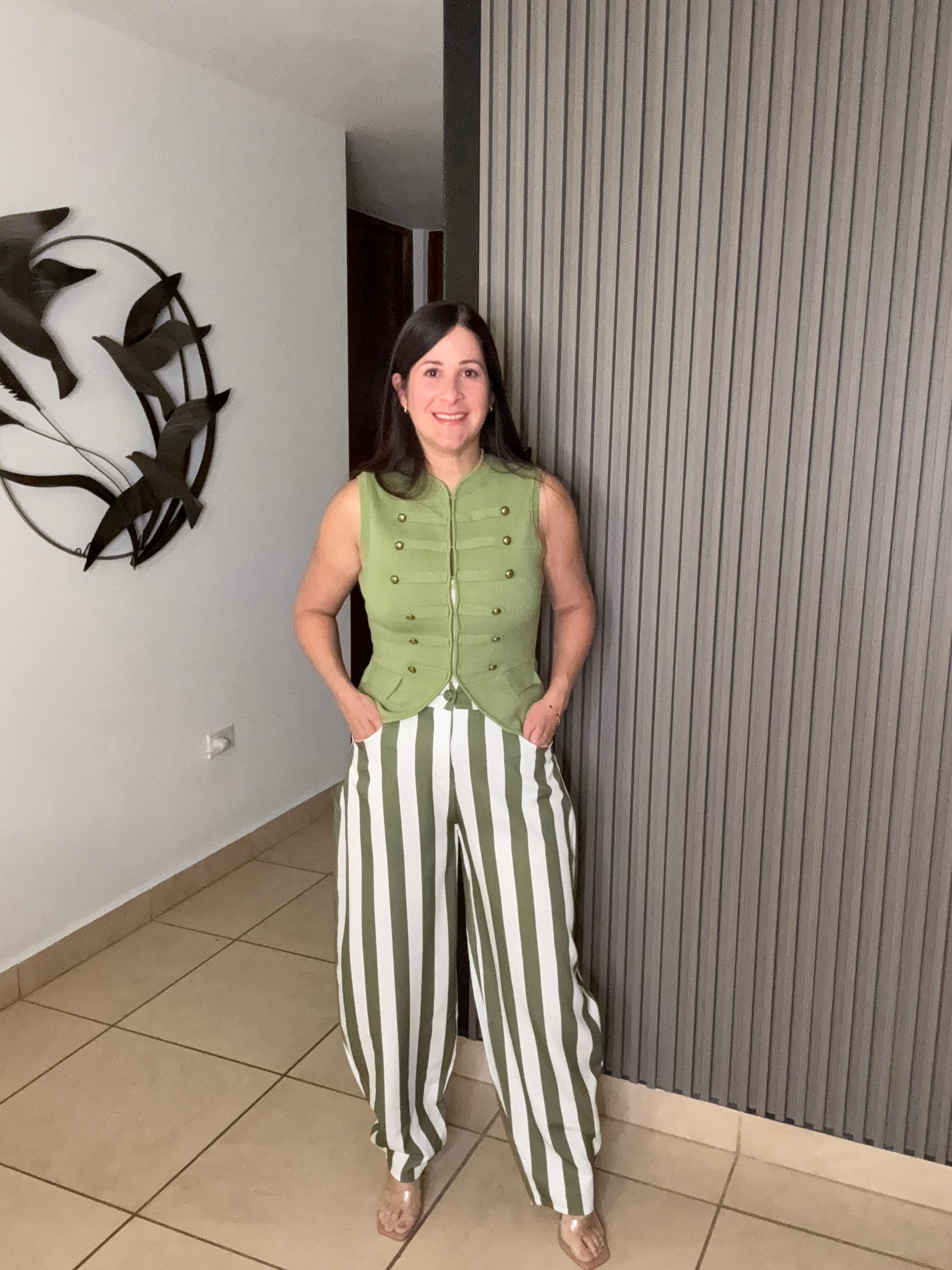 Italy Olive Stripe pant