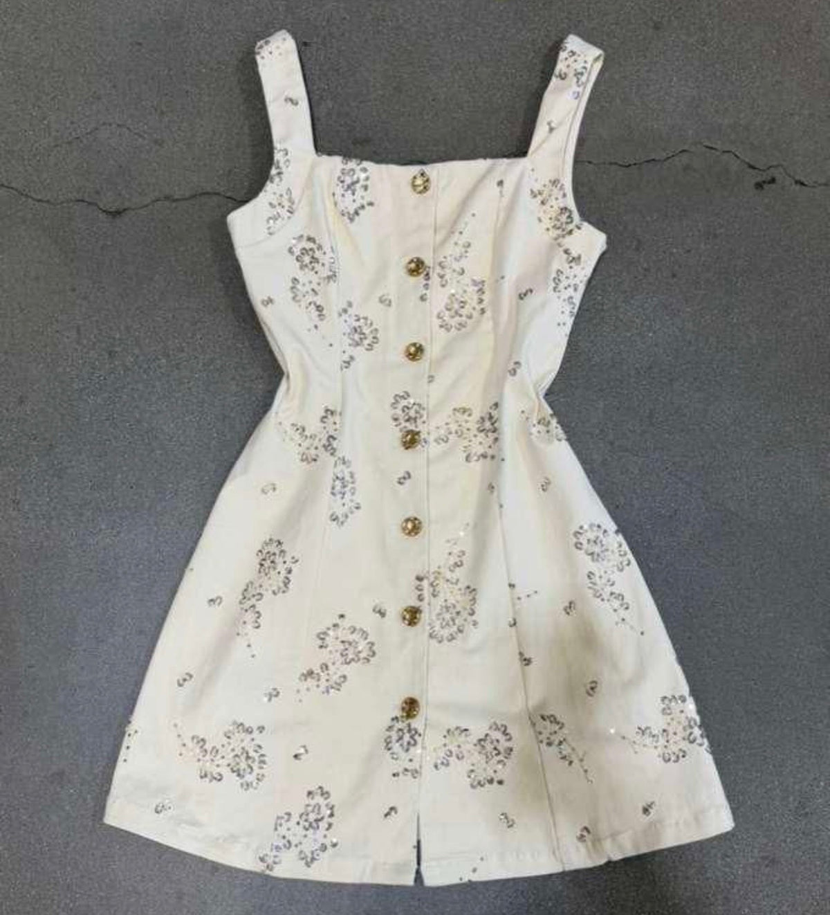 Beige detail mini dress