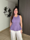 Lila Peplum Top