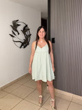 Sage stripe dress