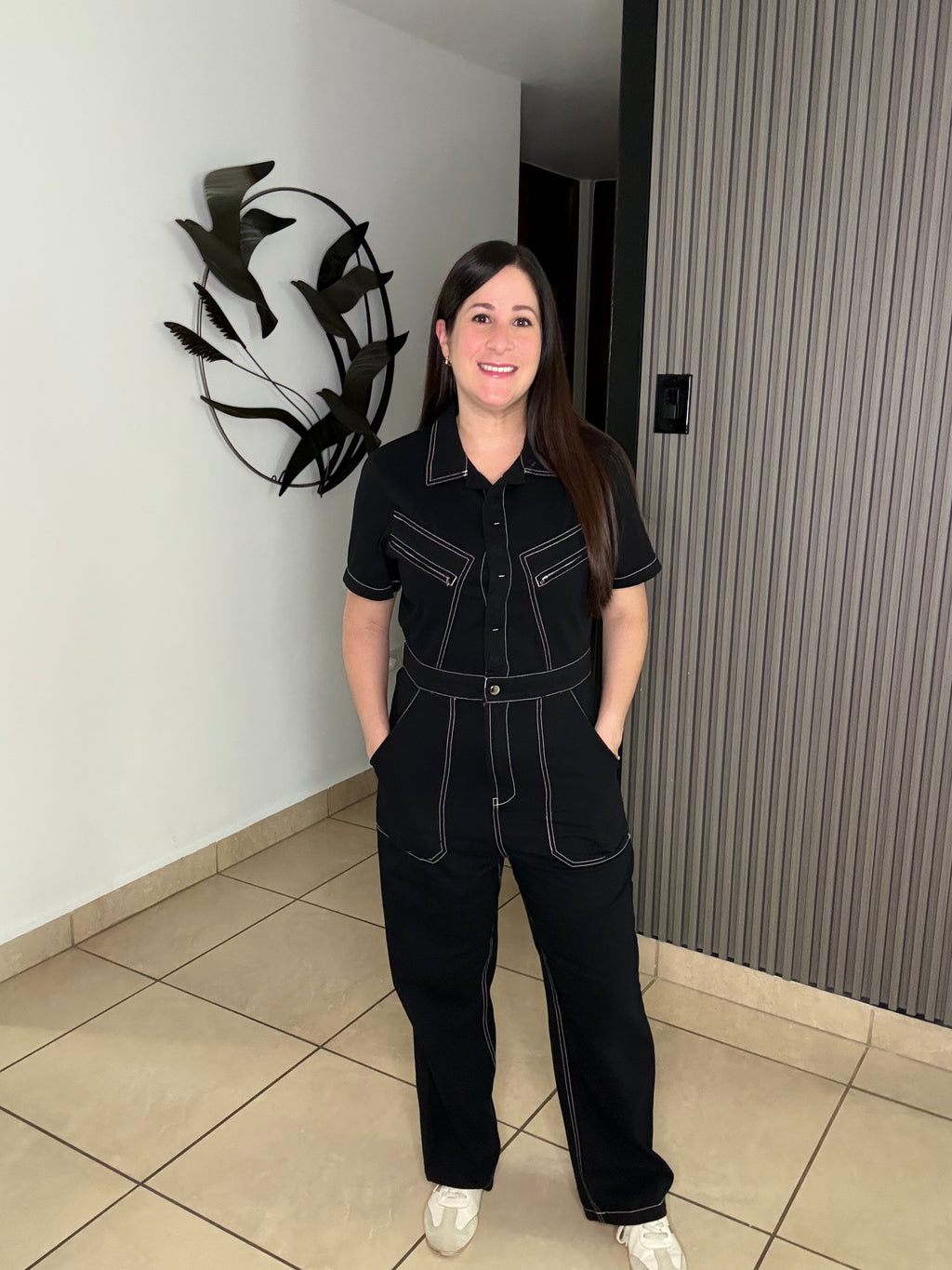 Black Denim Jumpsuit