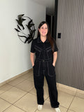 Black Denim Jumpsuit