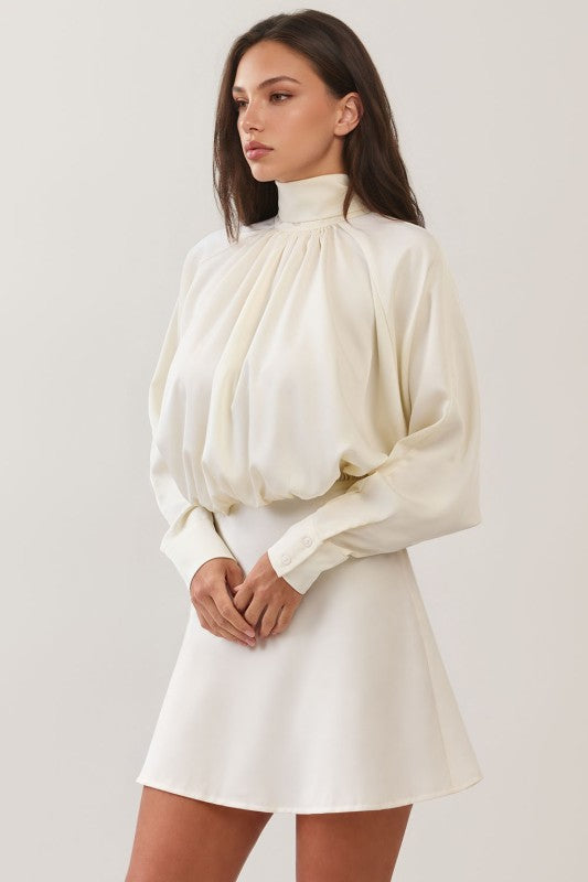 Cream satin mini dress