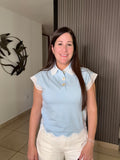 Key lace blue polo