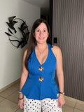 Blue and Gold Top