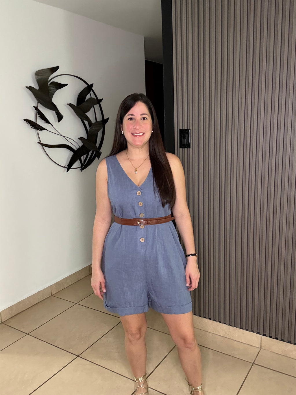‘Karla’ Blue Romper