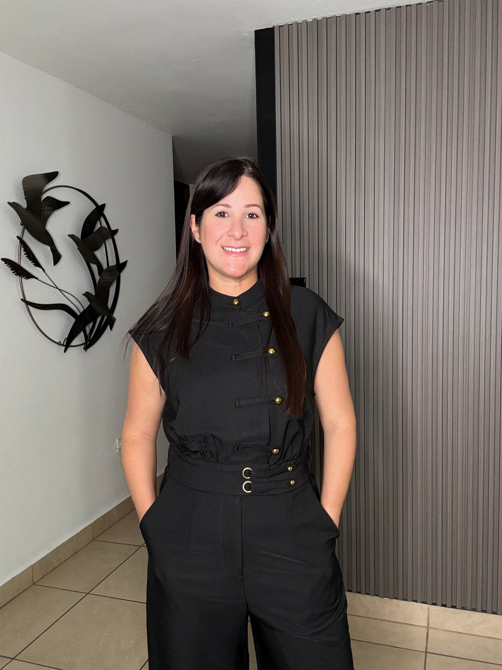Black Napo Gold Jumpsuit