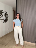 White Barrel Pant