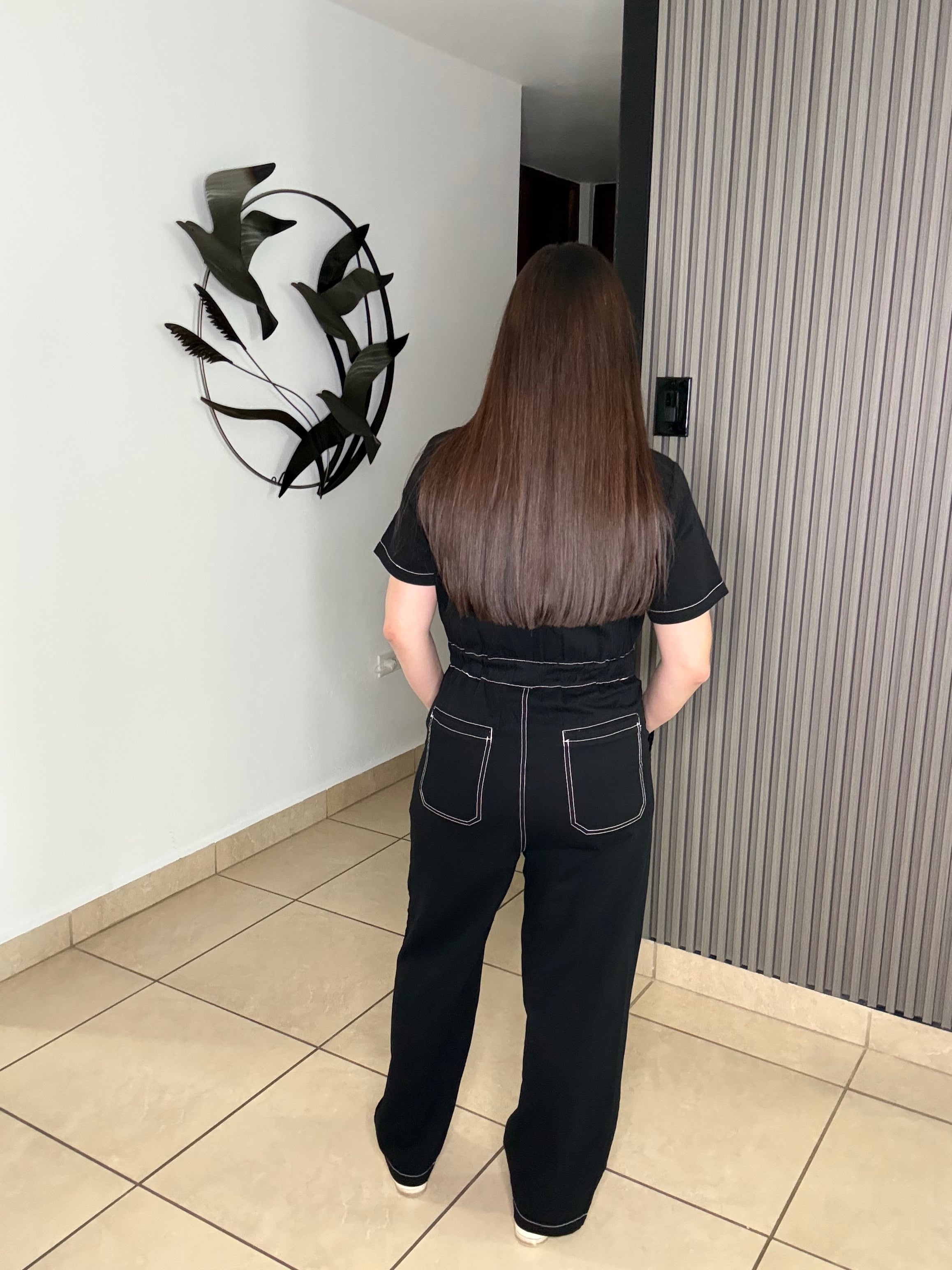 Black Denim Jumpsuit