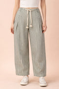 ‘Glori’ Green stripe Barrel Jean