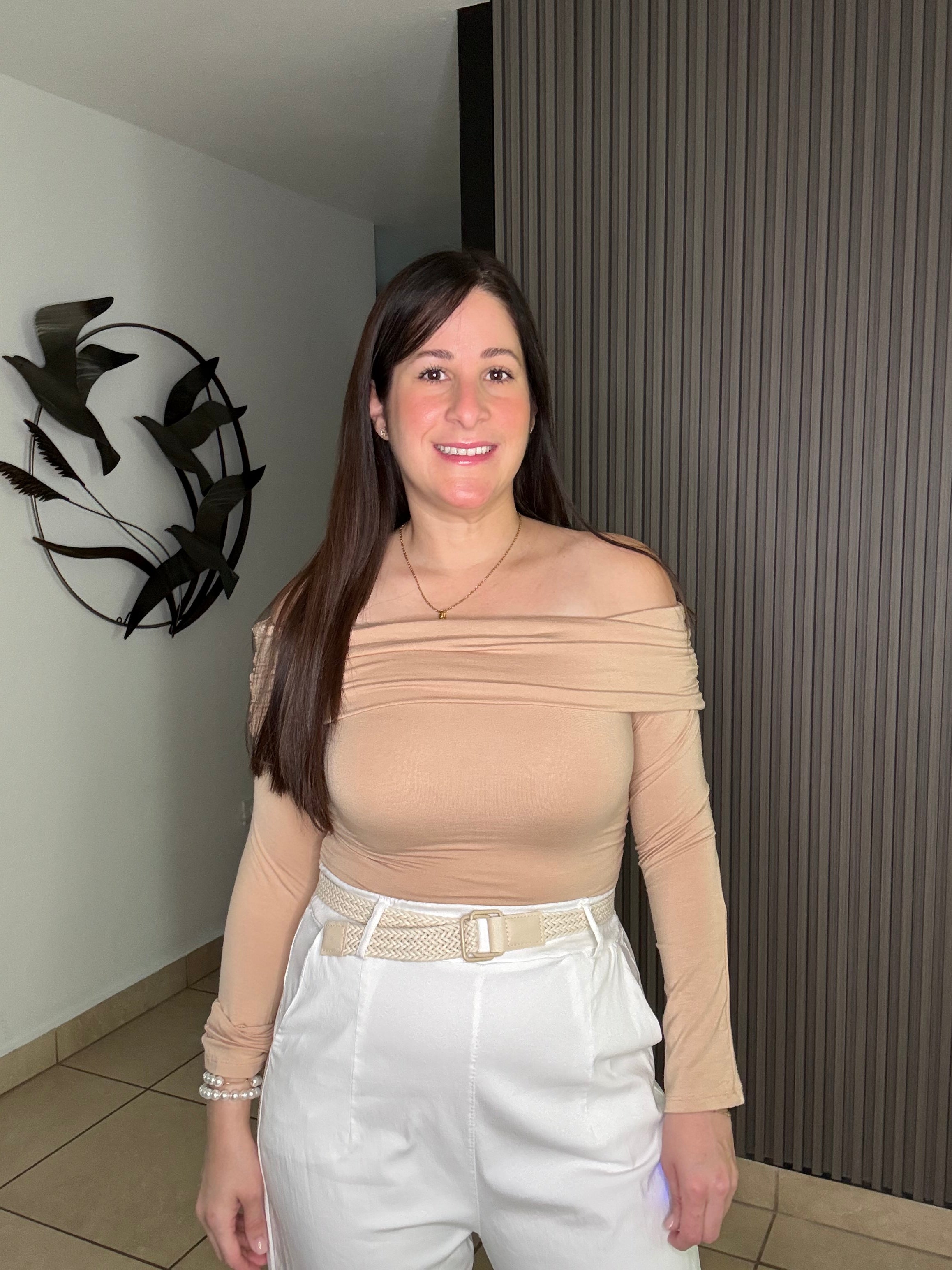 Taupe Off Shoulder