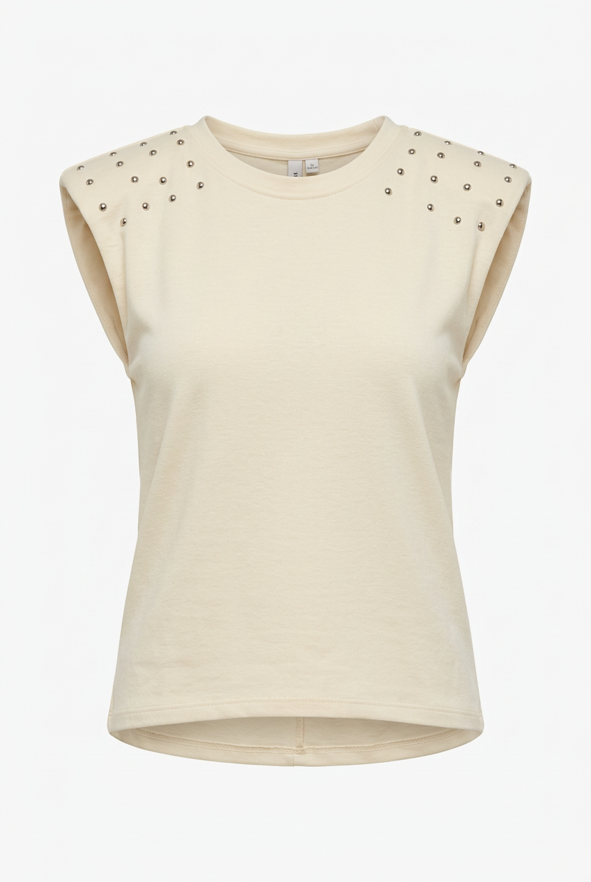 Cream Stud Top