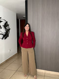 Taupe Work Belted pant