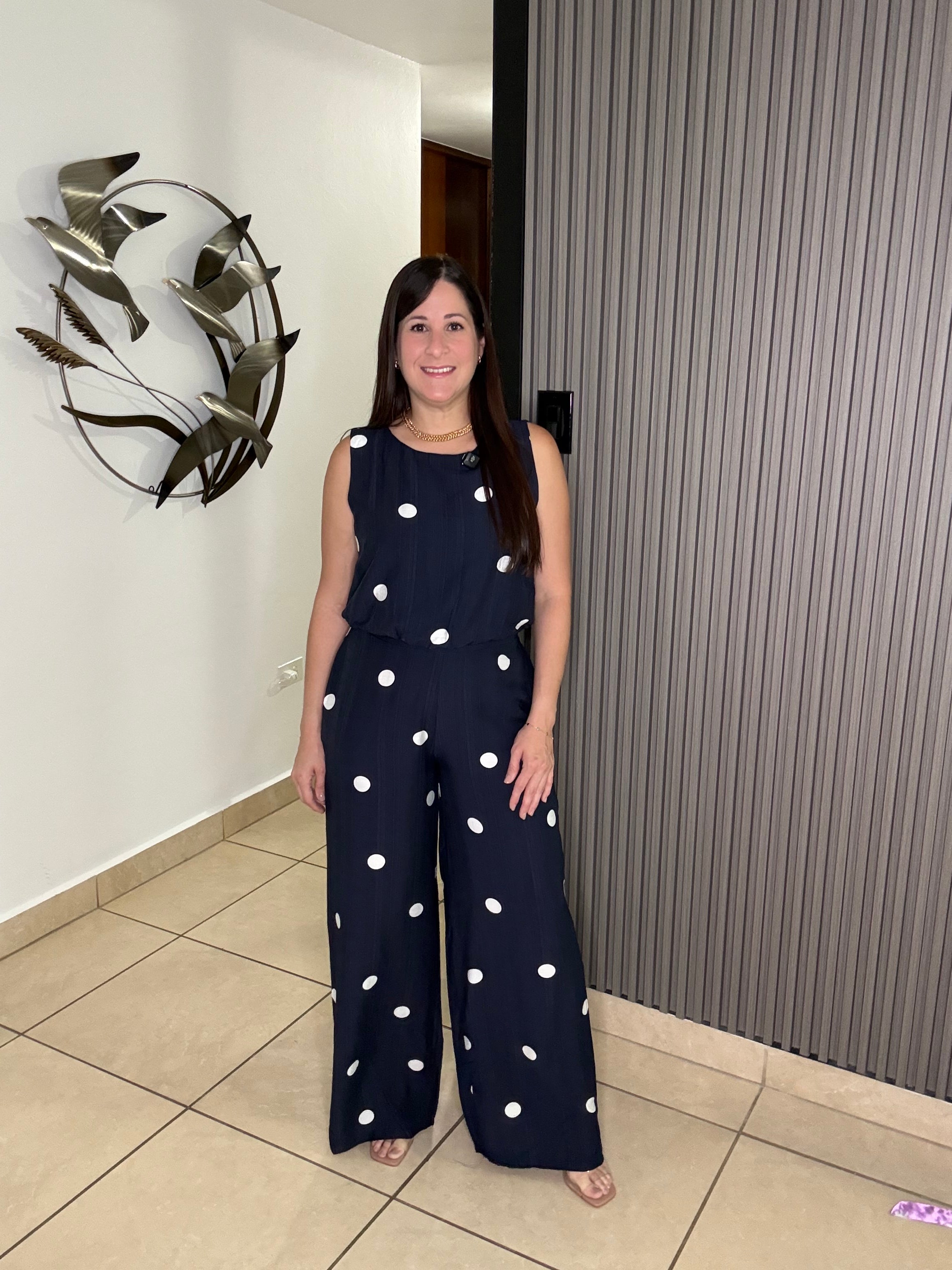 Meli Navy Polka dot set