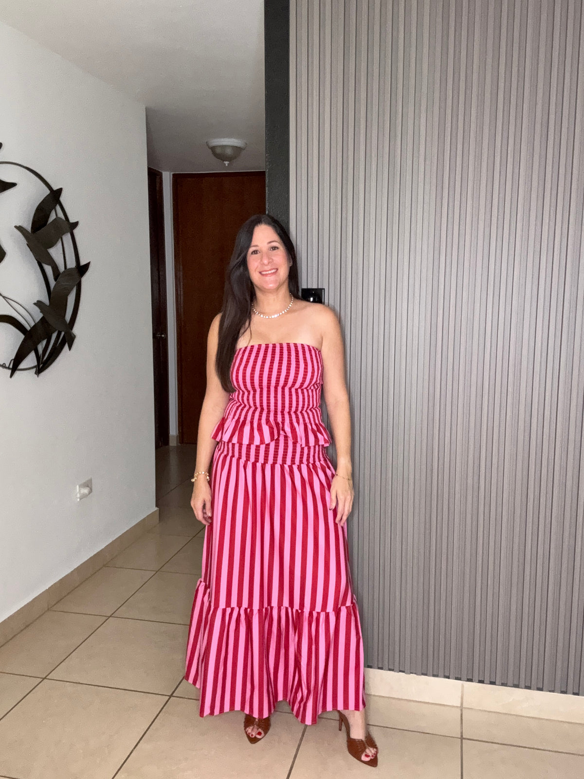 Stripe Pink and wine set
