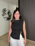 Polkadot Gold detail top