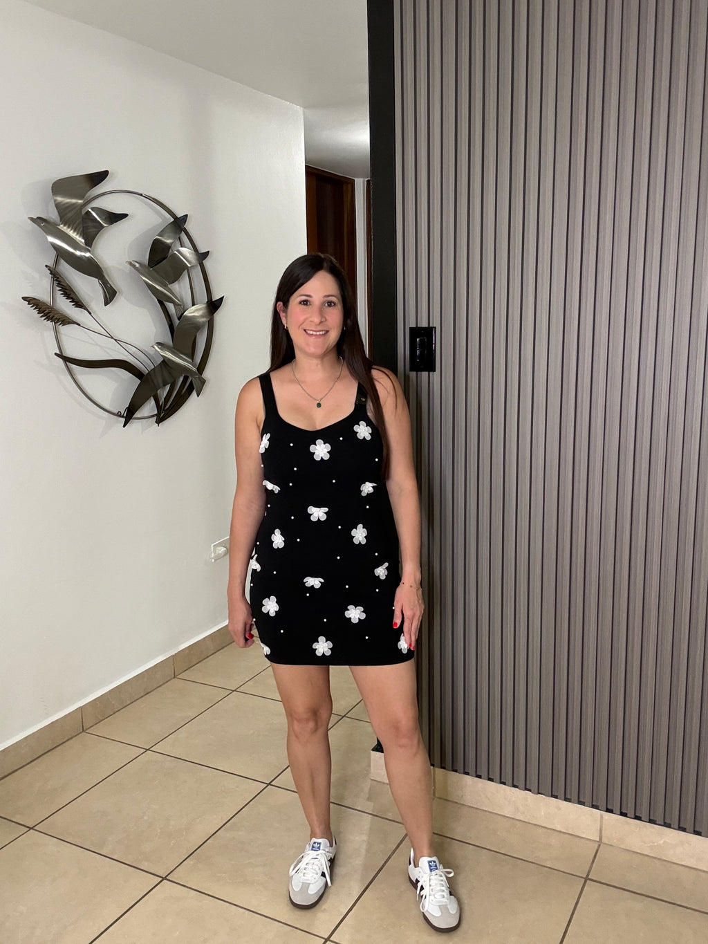 Floral black dress