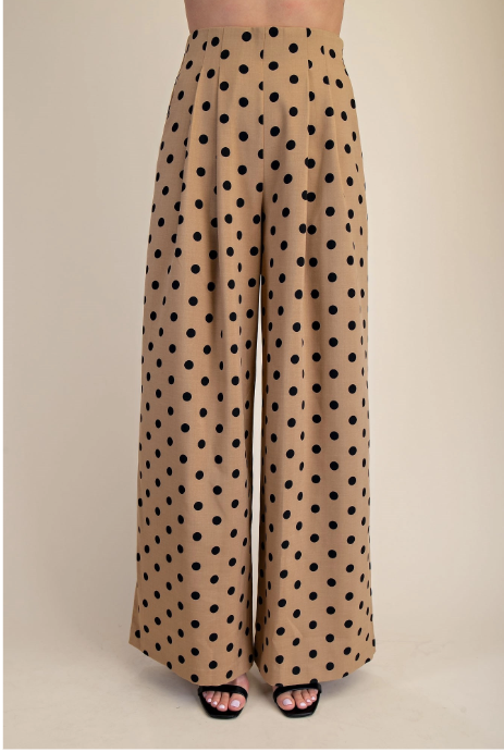 Camel polka dot pant