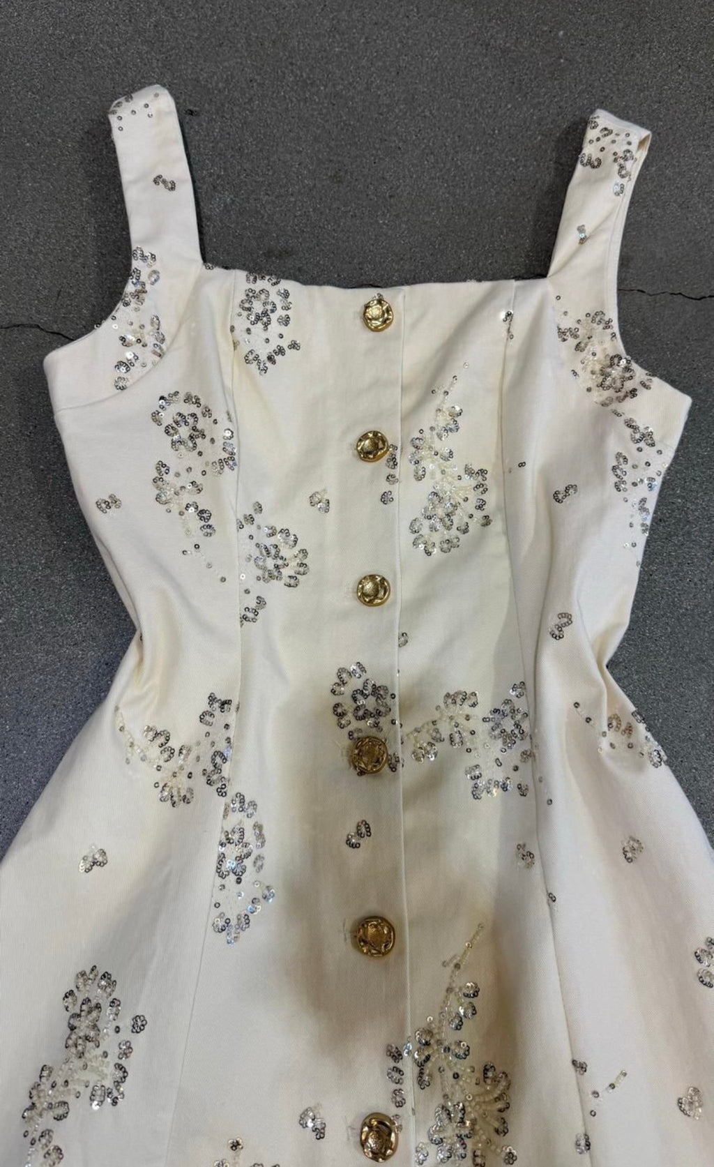 Beige detail mini dress