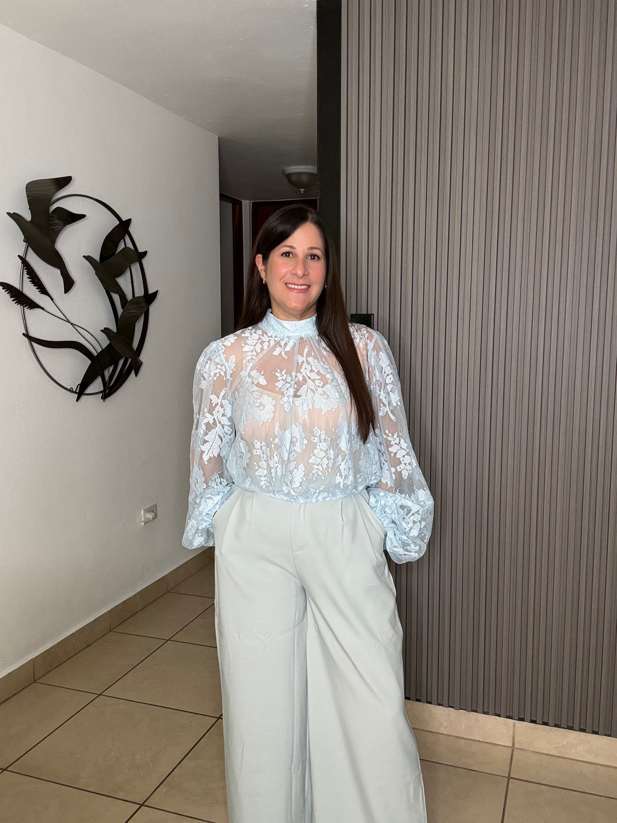 Baby Blue Laced Top