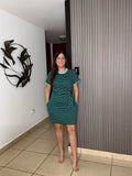 Hunter Green and Turquoise Dress