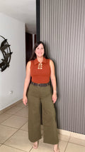 Olive belted pant