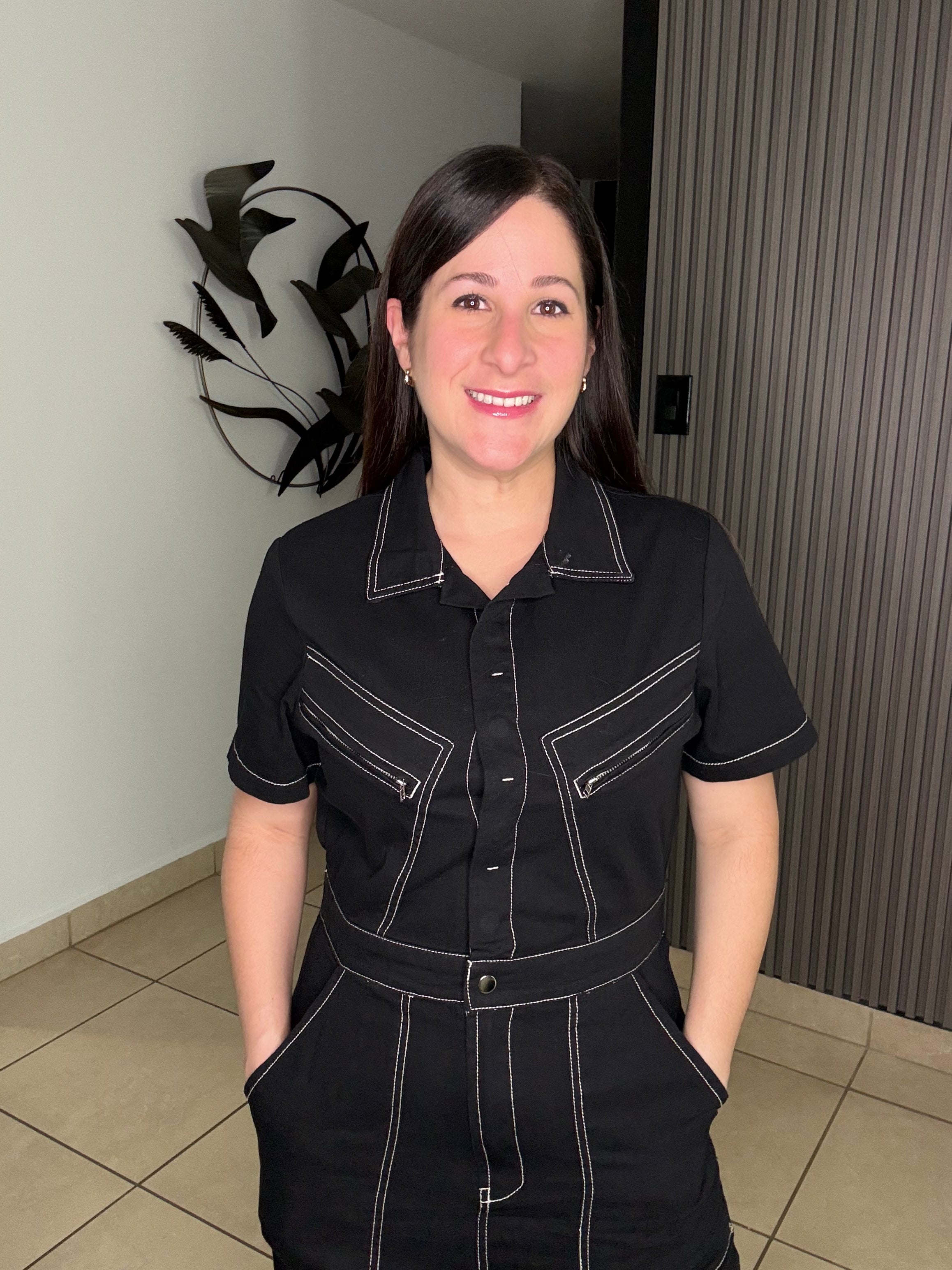 Black Denim Jumpsuit