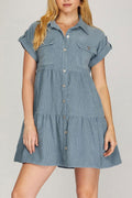 Corduroy Dusty Blue Dress