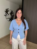 Sky V neck Top