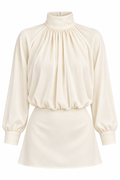 Cream satin mini dress