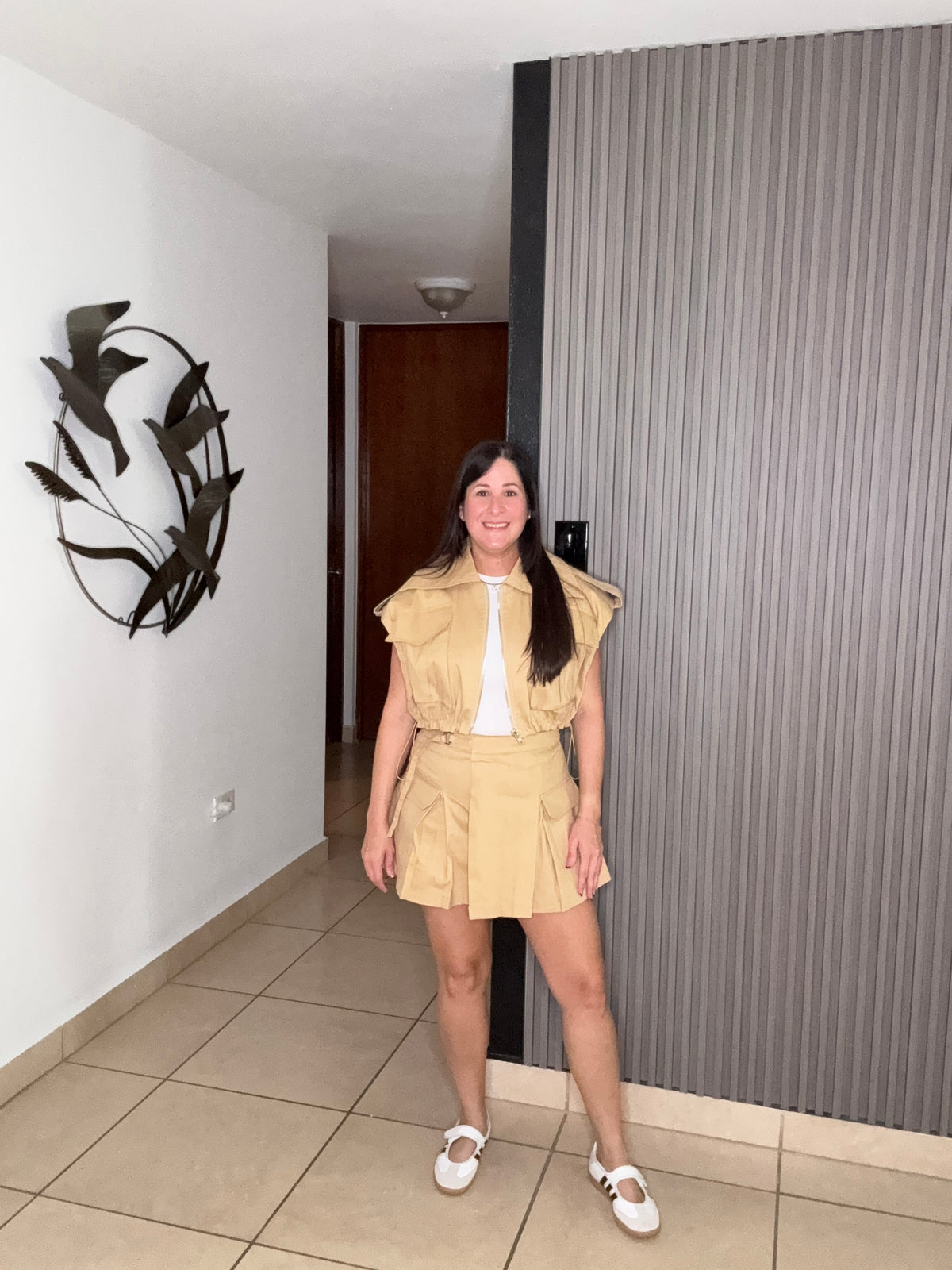Beige Skort and vest set