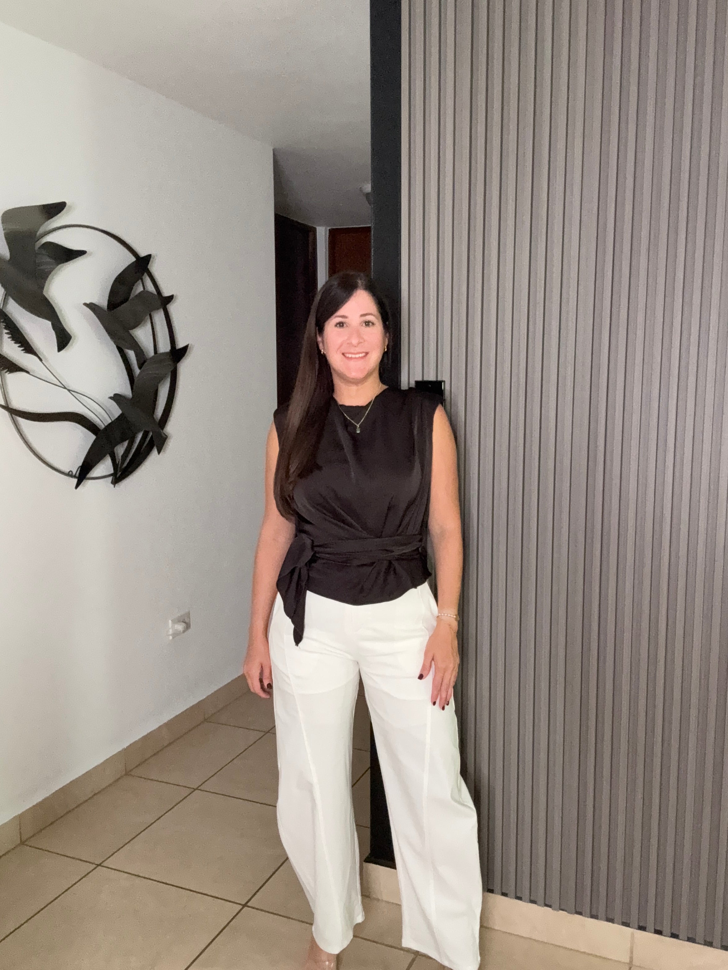 Italy Dark Brown Satin Top