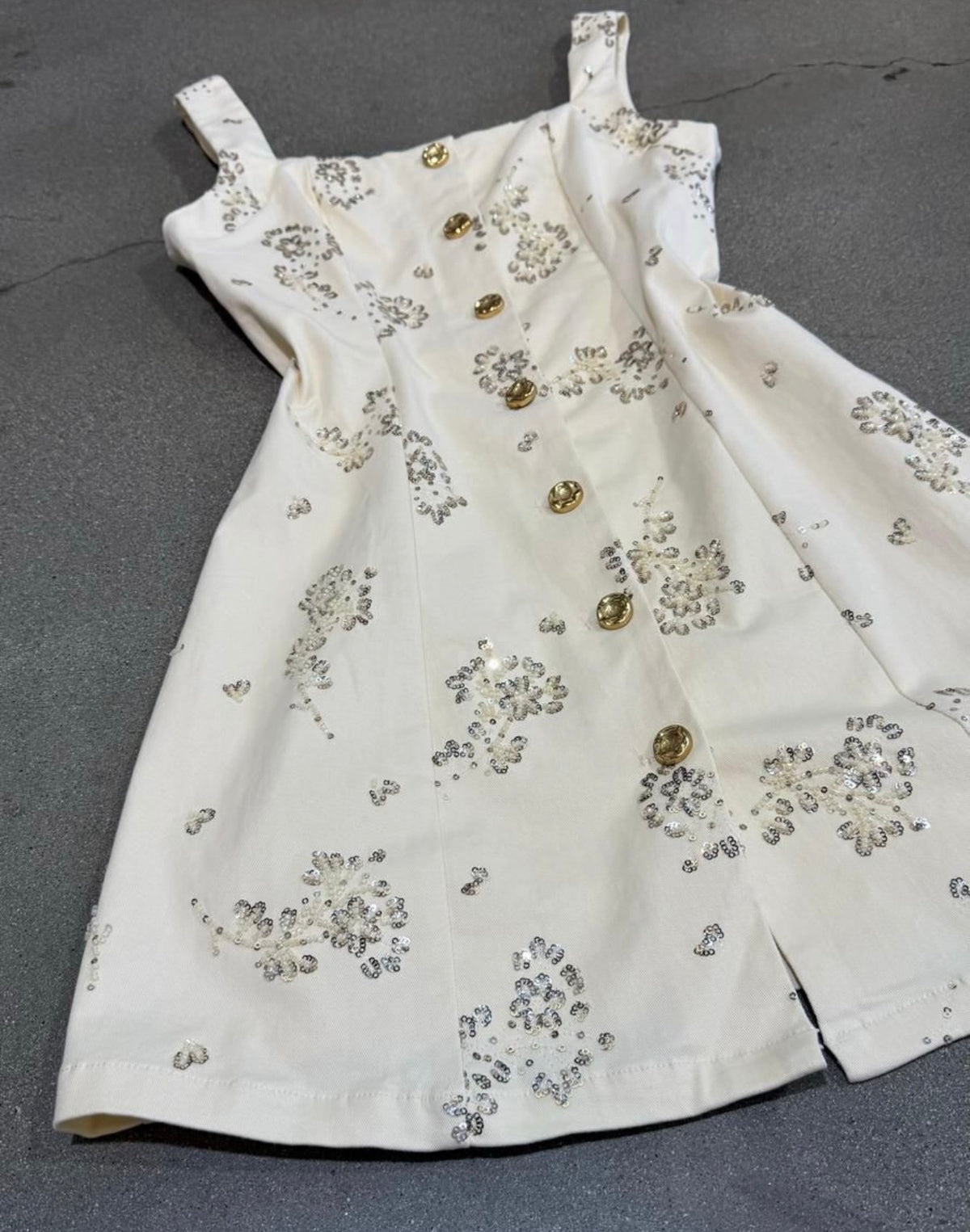 Beige detail mini dress