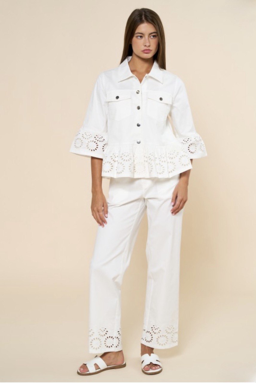 High-end White embroidered Set