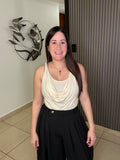 Ivory cowl neck top
