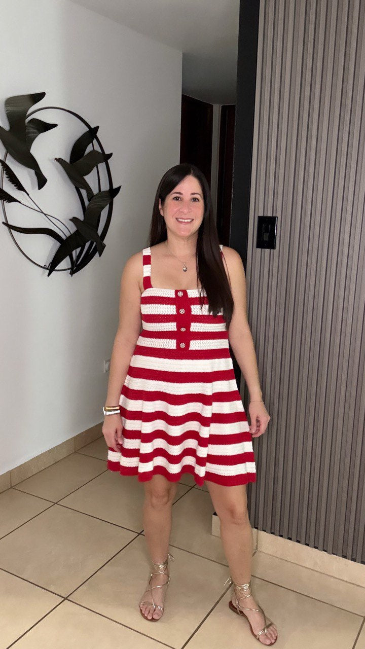 Red Crochet dress