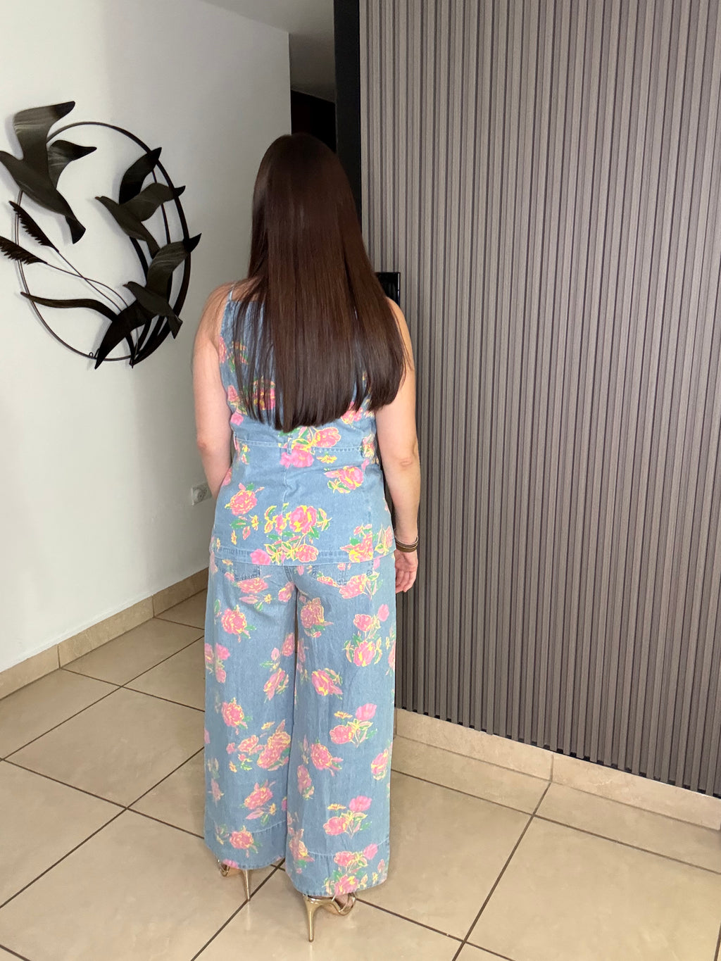 Woman Floral Demin pant
