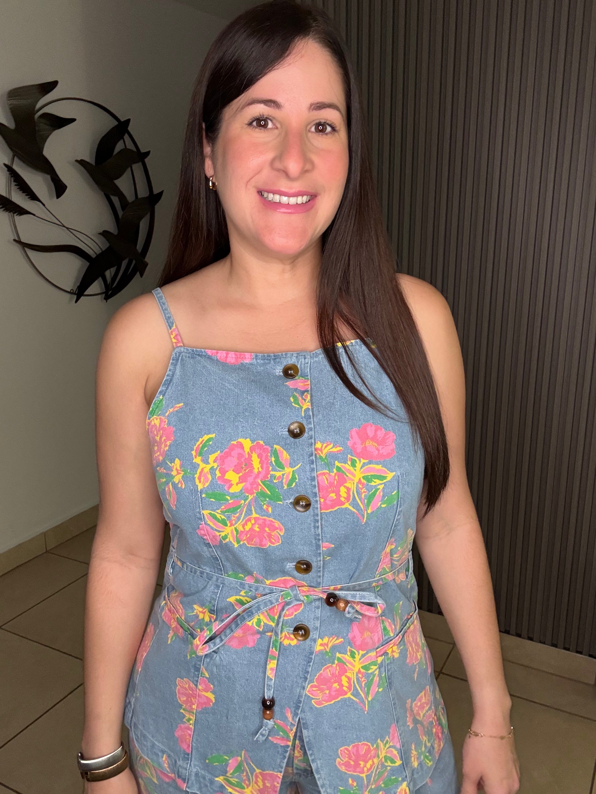 Woman floral vest