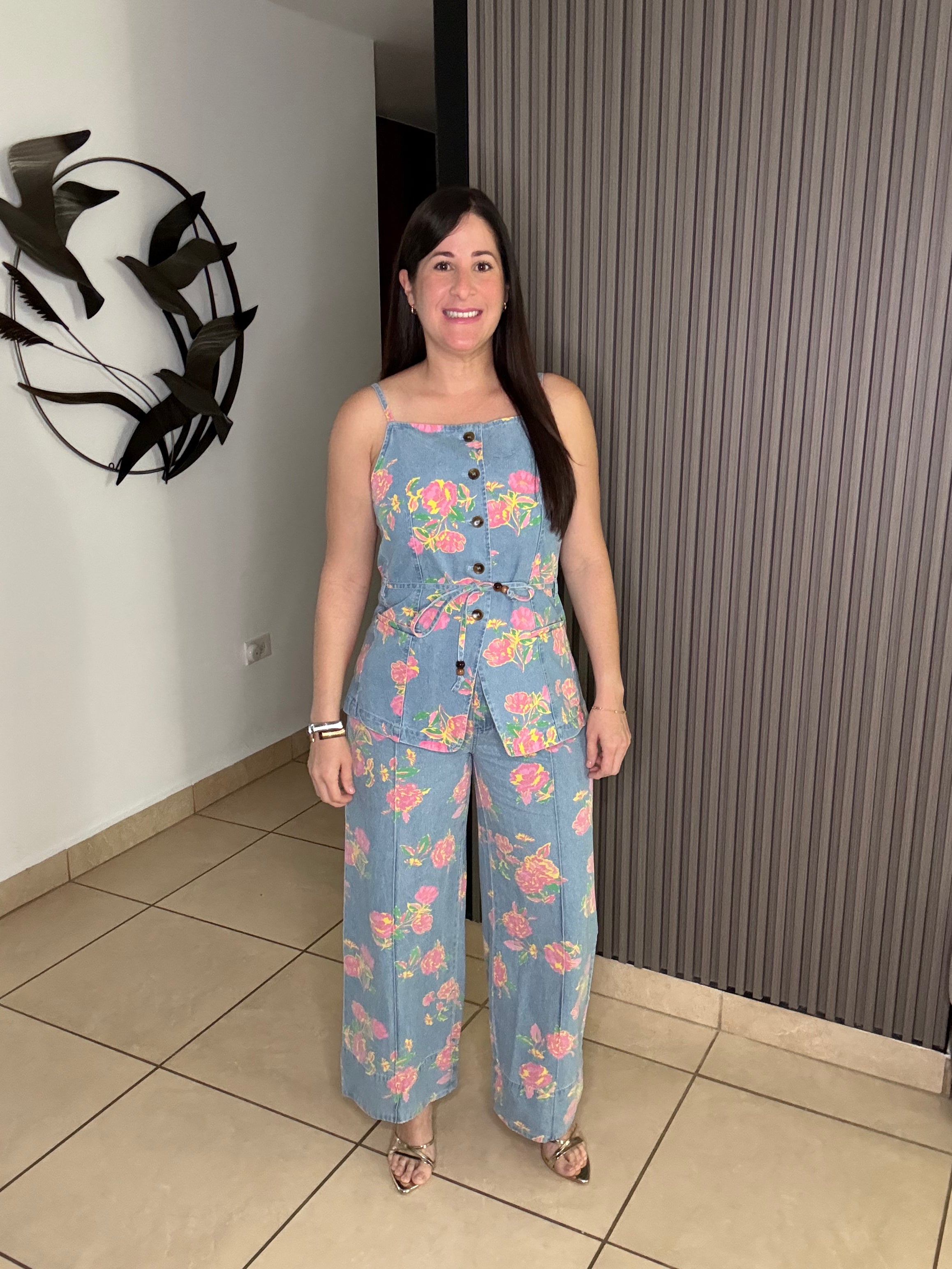 Woman Floral Demin pant