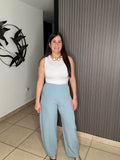 Sky Blue Barril Elegant Pant