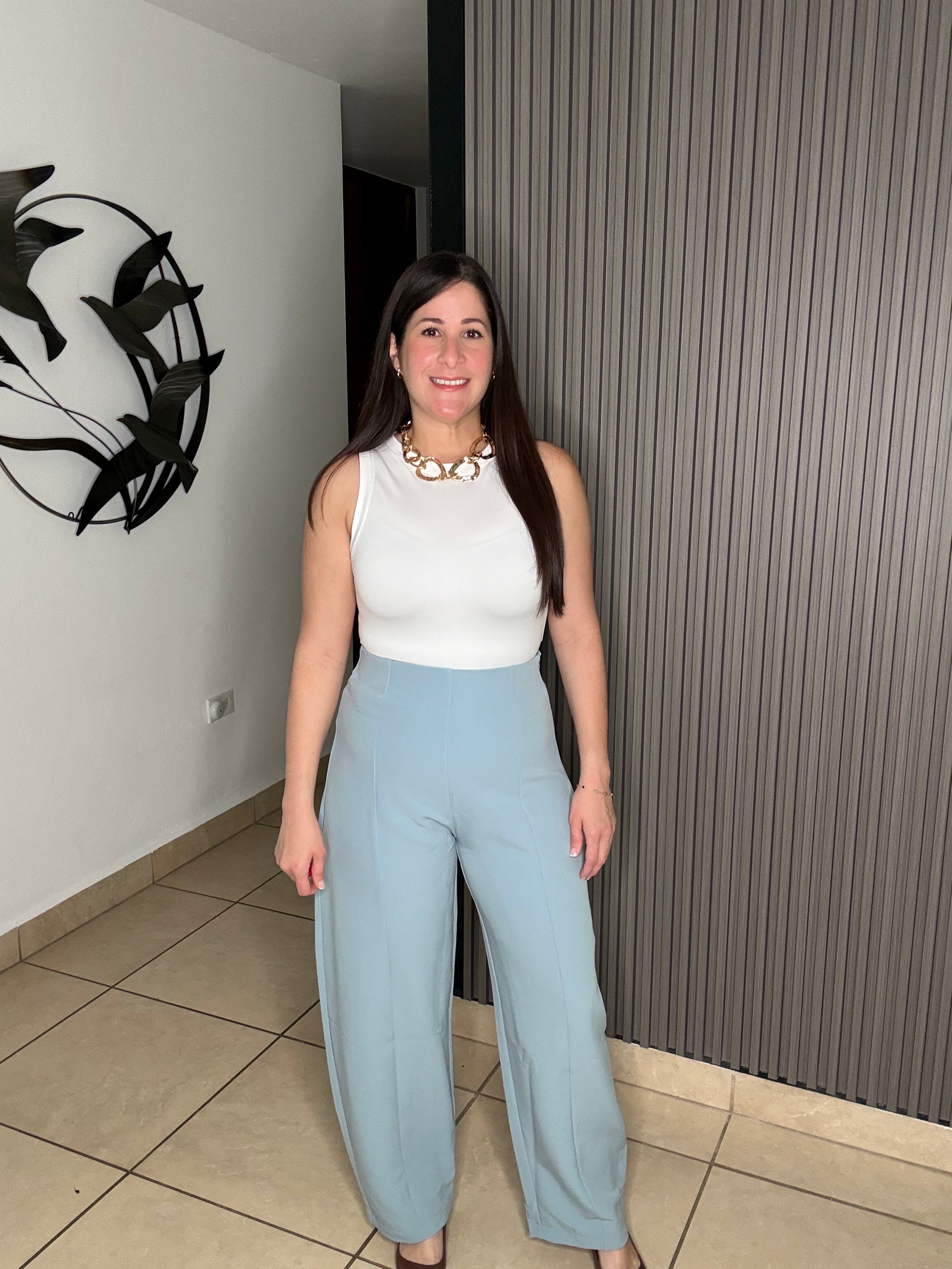 Sky Blue Barril Elegant Pant