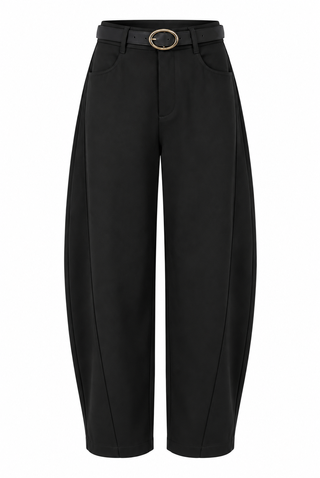 Barrel Black Pant (belted)