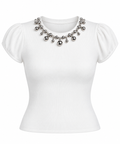White silver necklace top