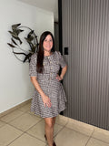 Tweed Dress - Ivory + Brown