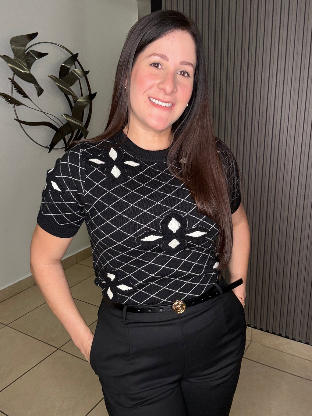 Knitted Short-sleeved Top