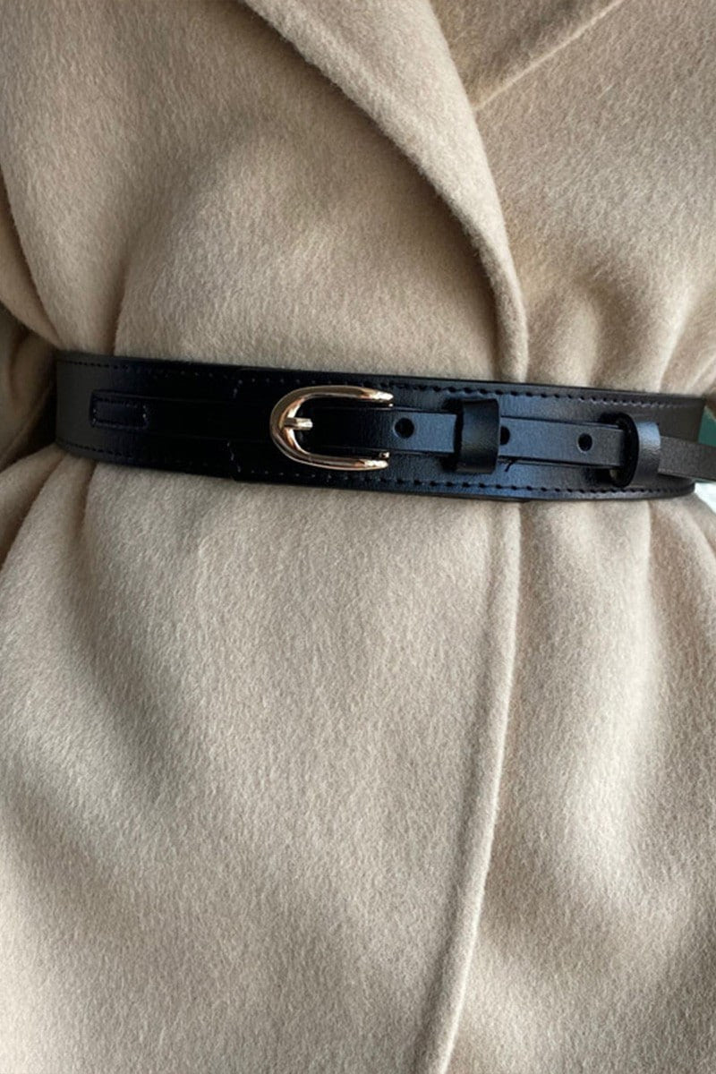 Oval Pin Buckle PU Leather Belt